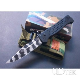 Small Sized Tiger Tattoo Surface M9 Camping Knife Jungle Knife with Metal Handle UDTEK01193